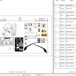 Manitou ME 430 80V S3 Parts Manual 647504