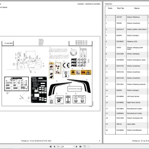 Manitou ME 440 80V S3 Parts Manual 647505