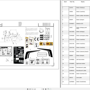Manitou ME 445 80V S3 Parts Manual 647505