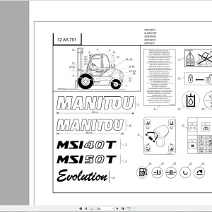 Manitou MSI 40T MSI 50T Turbo Evolution S2 E3 Parts Manual 647394