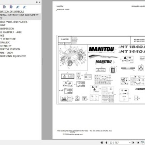 Manitou MT 1440 A 100D ST5 S1, MT 1840 A 100D ST5 S1 Parts Catalog 647784EN