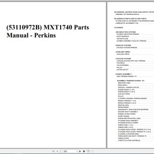 Manitou MXT 1740 Parts Manual 53110972B