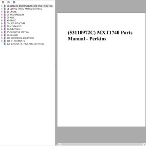 Manitou MXT 1740 Parts Manual 53110972C
