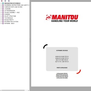 Manitou ULM 412 415 H 36Y ST5 S1 GCT 3-14 36Y ST5 S1 Parts Manual 52749680