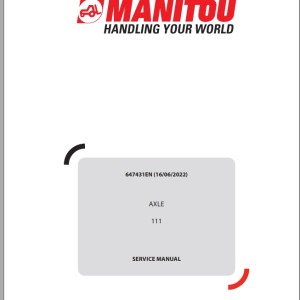Manitou AXLE 111 Service Manual 647431EN