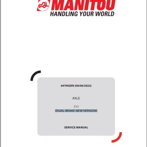 Manitou AXLE 111 Service Manual 647902EN