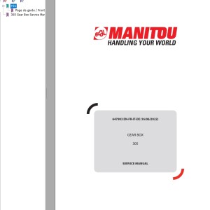 Manitou Gear Box 305 Service Manual 647903