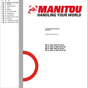 Manitou MT-X 1440 MT-X 1840 A 100P ST3A S2 Service Manual 647793EN-USM2