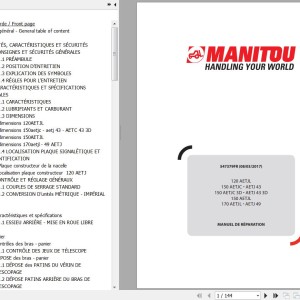 Manitou 120 AETJL 150 AETJC-AETJ 43 150 AETJC 3D-AETJ 43 3D 150 AETJL 170 AETJL-AETJ 49 Repair Manual 547379