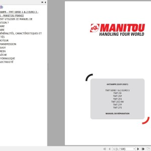 Manitou TMT 25 27 I P S 4W SERIE 1 & 2 EURO 3 Repair Manual 647268