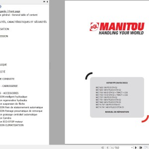 Manitou MLT 635 733 737 741 940 MLT-X 737 741 Service Manual 647681