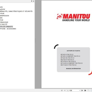 Manitou MT(MLT) 625H 625HA (COMFORT)75K ST5 S1 MT-X(MLT-X) 625H (COMFORT)75K ST3A S2 Repair Manual 647745