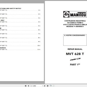 Manitou MVT 628 Turbo (REXROTH, REXROTH) COMFORT LINE MOT 1004 40(T) Repair Manual 648019