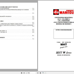 Manitou MHT 7140 Turbo SERIE M MOT MERCEDES MHT 990 MHO Turbo COMFORT LINE MOT MERCEDES Repair Manual 648168
