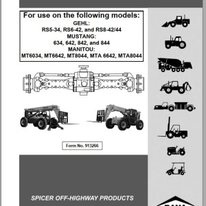 Dana Type 212 Axle Maintenance & Repair Manual 913266A
