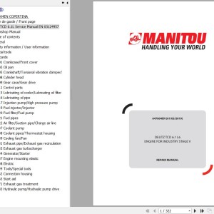 Deuzt TCD 6.1 L6 Engine Repair Manual 647804