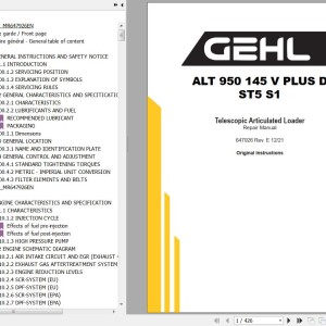 Gehl ALT 950 145 V PLUS D ST5 S1 Repair Manual 647926 Rev.E