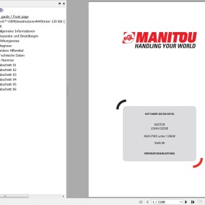 John Deere 4045 PWX unter 130kW Stufe 3B Engine Repair Manual 647146