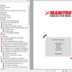 Kubota 03-CR-E4 03-CR-TE4 03-CR-TE4BG 03-CR-TIE4 Diagnotic Engine Repair Manual 52739704