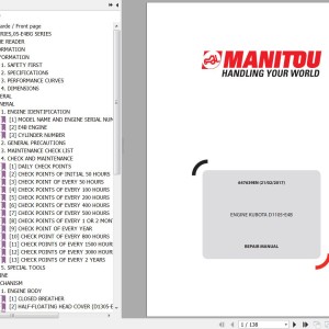 Kubota D1105-E4B Engine Repair Manual 647639