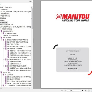 Kubota V2607 CR E4B V2607 CR TE4B V3307 CR TE4B Engine Repair Manual 647470