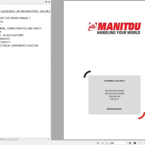 Manitou 100 VJR EVOLUTION 80 VJR EVOLUTION 100 VJR AUSTRAULIE VJR 26 S1 Repair Manual 547398