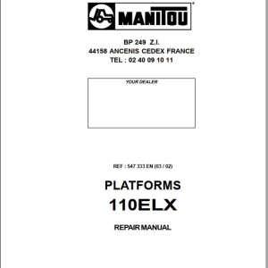 Manitou 110 ELX Repair Manual 547333