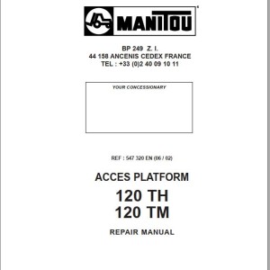 Manitou 120 TH 120 TM Repair Manual 547320