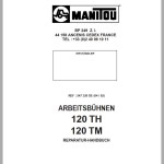Manitou 120 TH 120 TM Repair Manual 547320