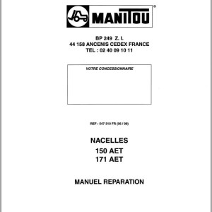 Manitou 150 AET 171 AET Repair Manual 547310
