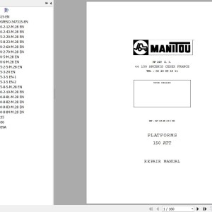 Manitou 150 ATT Repair Manual 547315
