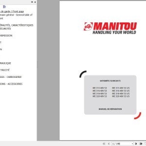 Manitou ME 315 316 318 320 48V S3 (US) Repair Manual 647580