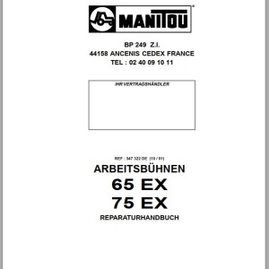 Manitou 65 EX 75 EX Repair Manual 547322