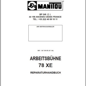 Manitou 78 XE Repair Manual 547359