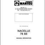 Manitou 78 XE Repair Manual 547359