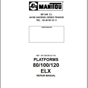 Manitou 80 ELX 100 ELX 120 ELX Repair Manual 547326