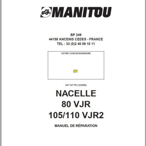 Manitou 80 VJR 105 VJR2 110 VJR2 Repair Manual 547357