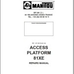Manitou 81 XE Repair Manual 547368