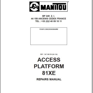 Manitou 81 XE Repair Manual 547368