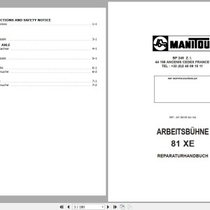 Manitou 81 XE Repair Manual 547368