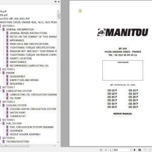 Manitou CD Series CG Series Repair Manual 547954