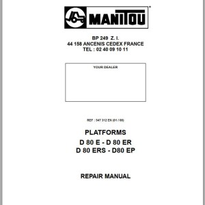 Manitou D 80 E D 80 ER D 80 ERS D 80 EP Repair Manual 547312