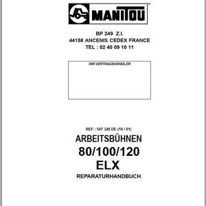 Manitou ELX 80 ELX 100 ELX 120 Repair Manual 547326