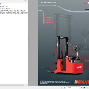 Manitou ES 504 GPF ac ES 507 GPF ac ES 510 GPF ac Repair Manual 647167