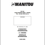 Manitou Hydrostatic Transmissions IC Engines General Information Service Manual 47910