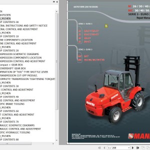 Manitou M 26 30 40 50 MC 40 50 60 70 Series 3 Euro3 Repair Manual 647015