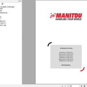 Manitou M26-2 M30-2 M26-2H M30-2H M26-4 M30-4 M40-2 M50-2 M40-2H M50-2H M40-4 M50-4 P ST3B S4 EU Repair Manual 647569
