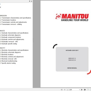 Manitou MAN GO 12 33 Repair Manual 647534