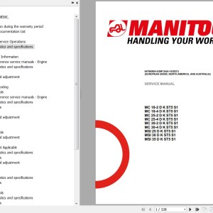 Manitou MC 18-2 18-4 25-2 25-4 30-2 30-4 MSI 25 30 35 D K ST5 S1 Service Manual 647869