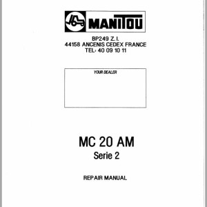 Manitou MC 20 AM Series 2 Repair Manual 47953